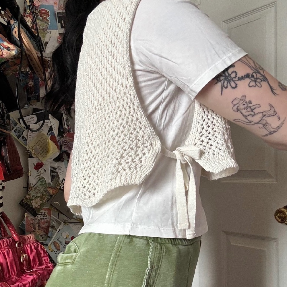 NWOT ZARA KNIT OVER TOP TEE SMALL - Picture 2 of 2